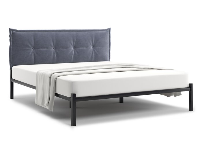 Кровать Лофт Cedrino 180х200 серого цвета без подъемного механизма