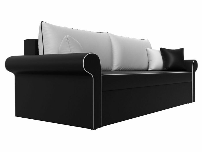 Прямой диван-кровать Милфорд бело-черного цвета (экокожа) - лучшие Прямые диваны в INMYROOM