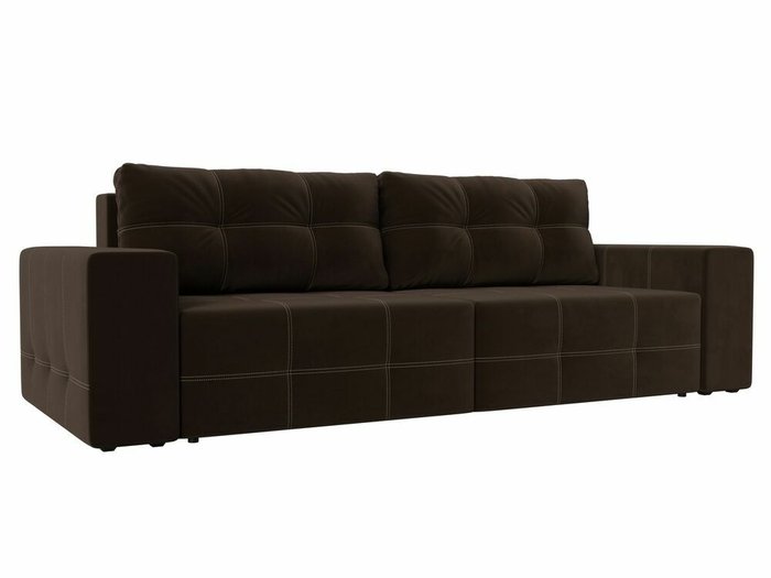 Прямой диван-кровать Перри коричневого цвета