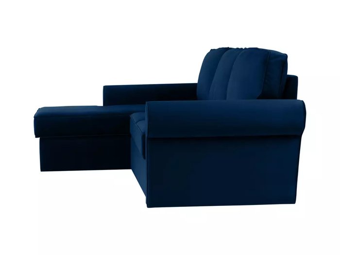 Угловой диван-кровать Murom в обивке из велюра темно-синего цвета - лучшие Угловые диваны в INMYROOM