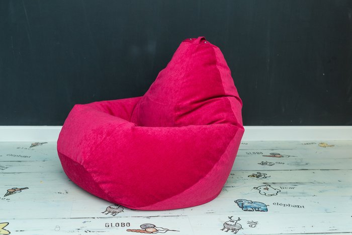 Кресло-мешок Груша L в обивке из микровельвета темно-розового цвета - лучшие Бескаркасная мебель в INMYROOM