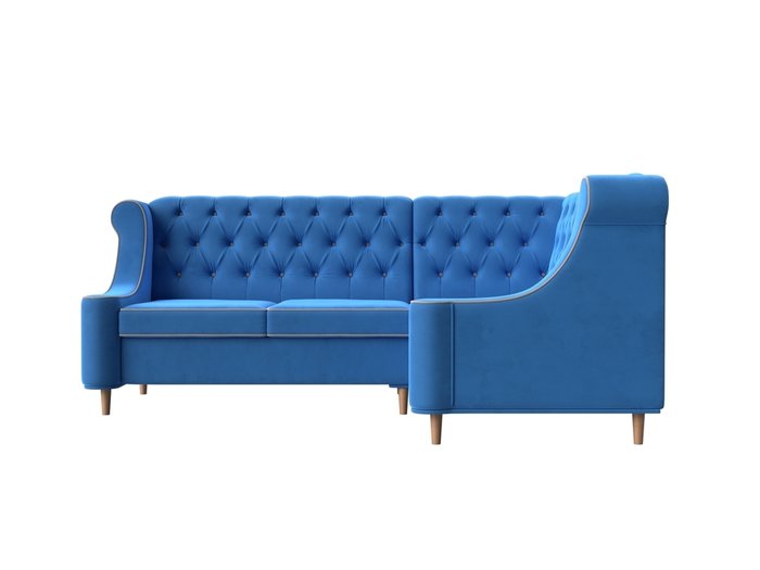 Угловой диван Бронкс синего цвета правый угол - купить Угловые диваны по цене 64999.0