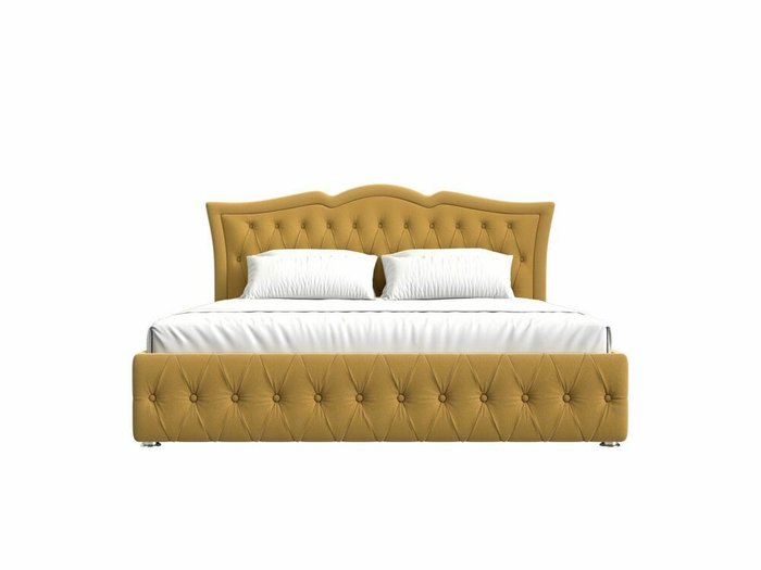 Кровать Герда 200х200 желтого цвета с подъемным механизмом - купить Кровати для спальни по цене 96999.0