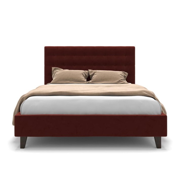  Кровать Finlay на ножках красная 200х200 - лучшие Кровати для спальни в INMYROOM