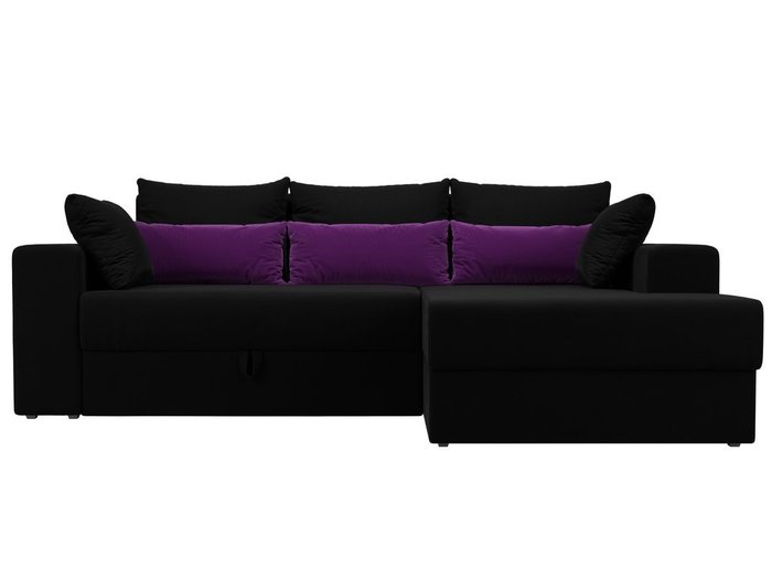 Угловой диван-кровать Мэдисон черно-фиолетового цвета - купить Угловые диваны по цене 40990.0