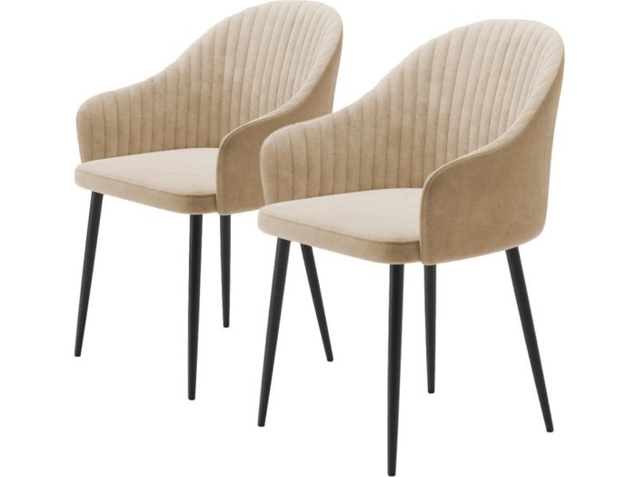 Комплект из двух стульев Шелл бежевого цвета