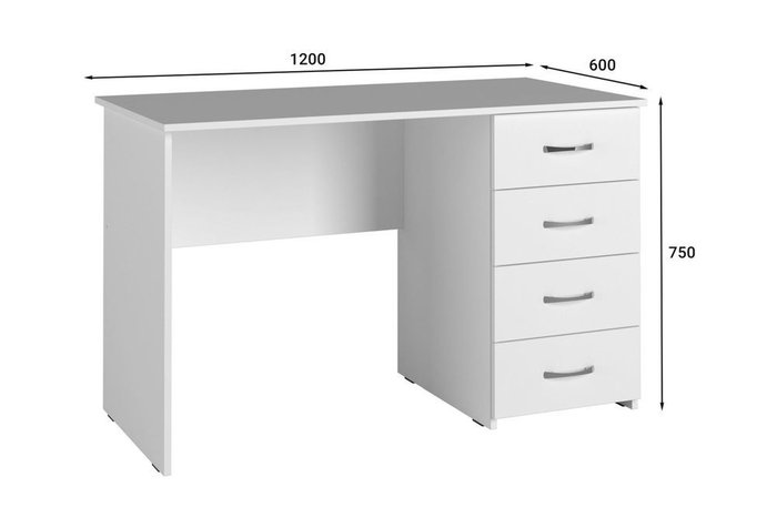 Стол письменный белого цвета - купить Письменные столы по цене 11205.0