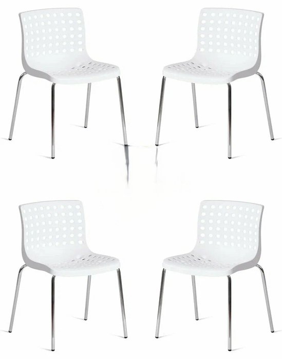 Набор из четырех стульев Skalberg белого цвета