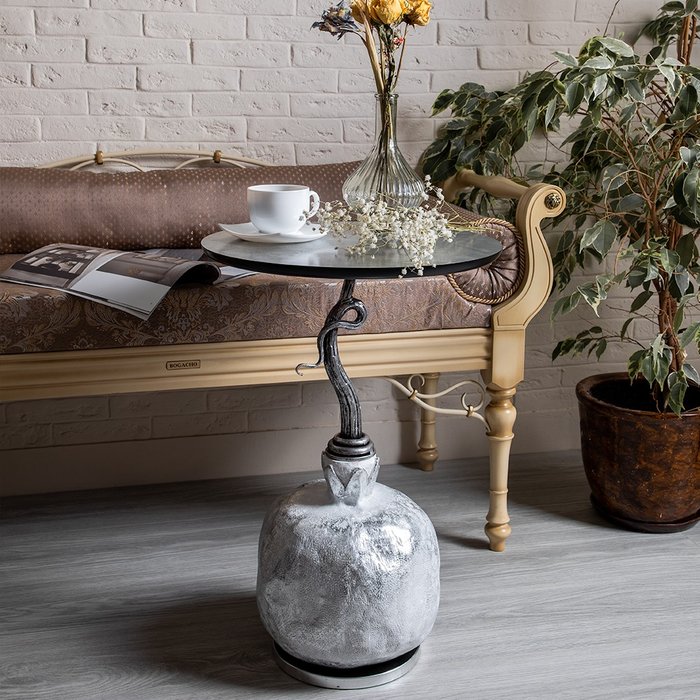 Кофейный стол Серебряный гранат серого цвета - купить Кофейные столики по цене 20200.0