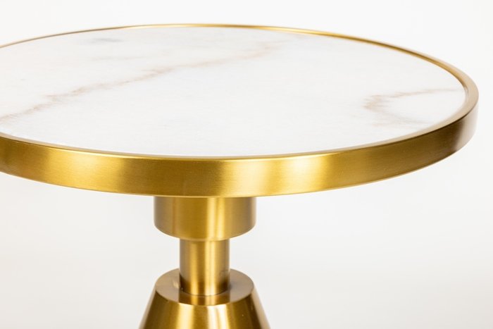 Кофейный столик Shine золотого цвета с белой столешницей - купить Кофейные столики по цене 49490.0