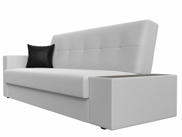 Диван-кровать Лига 020 белого цвета со столиком справа (экокожа) - лучшие Прямые диваны в INMYROOM
