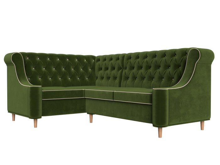 Угловой диван Бронкс зеленого цвета левый угол - лучшие Угловые диваны в INMYROOM