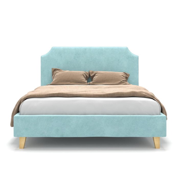 Кровать Natalie на ножках голубая 200х200 - лучшие Кровати для спальни в INMYROOM