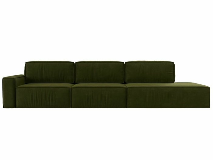Диван-кровать Прага Модерн Лонг зеленого цвета подлокотник слева - купить Прямые диваны по цене 97999.0