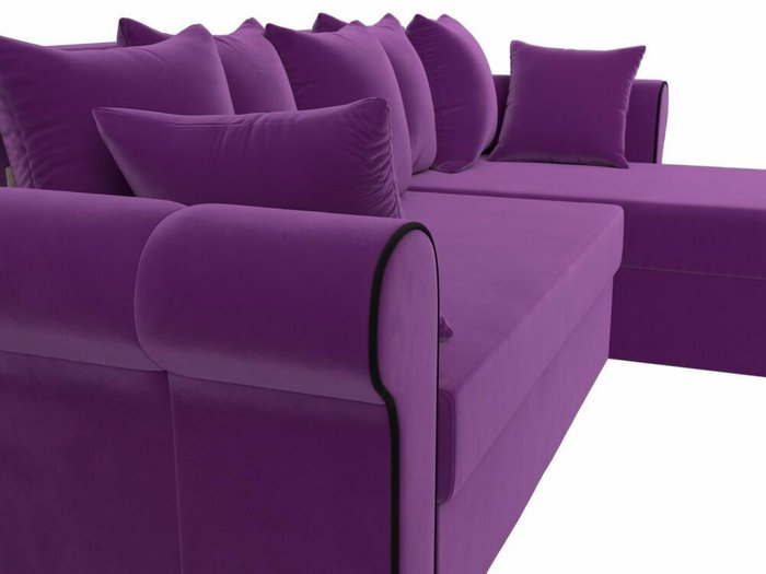 Угловой диван-кровать Рейн фиолетового цвета правый угол - лучшие Угловые диваны в INMYROOM