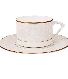 Пара чайная White scroll gold