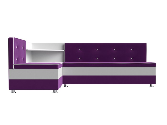 Угловой диван Милан бело-фиолетового цвета (экокожа/ткань) левый угол - купить Угловые диваны по цене 32999.0