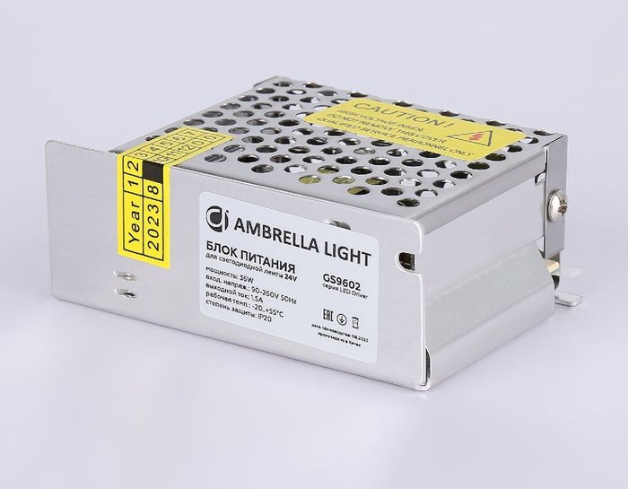 Блок питания Ambrella Light LED Driver 24V 36Вт AC90-260 1.5A IP20 GS9602 - купить Блоки питания (трансформаторы) для светодиодных лент по цене 650 Блок питания Ambrella Light LED Driver 24V 36Вт AC90-260 1.5A IP20 GS9602 - купить Блоки питания (трансформаторы) для светодиодных лент по цене 650