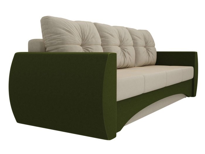 Прямой диван-кровать Сатурн бежево-зеленого цвета - лучшие Прямые диваны в INMYROOM