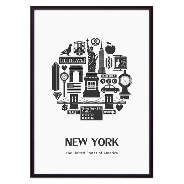 Постер в рамке Тур по Нью-Йорку 21х30 см