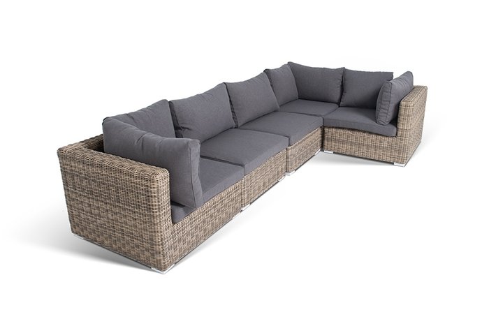 Трансформирующийся диван Лунго с подушками серого цвета - купить Садовые диваны по цене 196417.0
