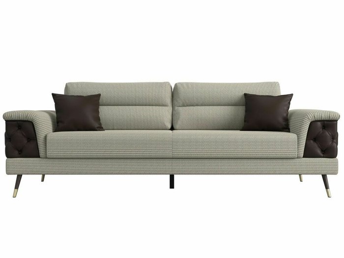 Прямой диван-кровать Лига 023 серо-бежевого цвета - купить Прямые диваны по цене 67999.0