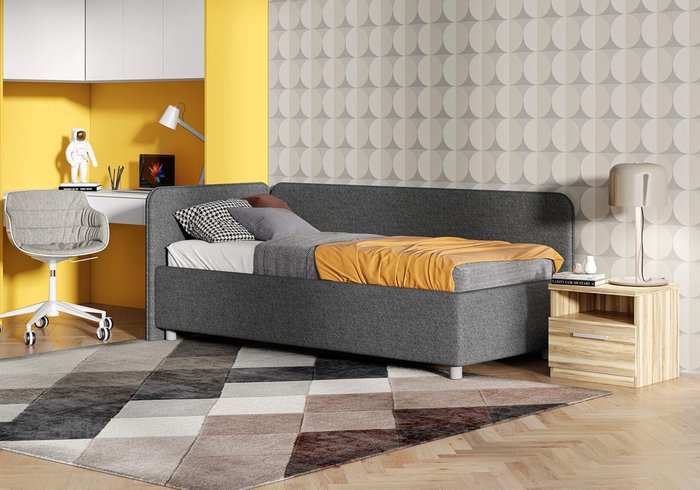 Кровать Capri L 90х200 графитового цвета без основания и подъемного механизма - лучшие Кровати для спальни в INMYROOM