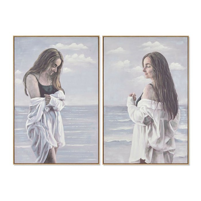Картина Женщина Средиземноморье 80 x 3,5 x 120 cm (2 штук)