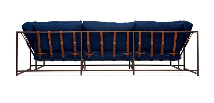 Трехместный диван Дэним синего цвета - лучшие Прямые диваны в INMYROOM