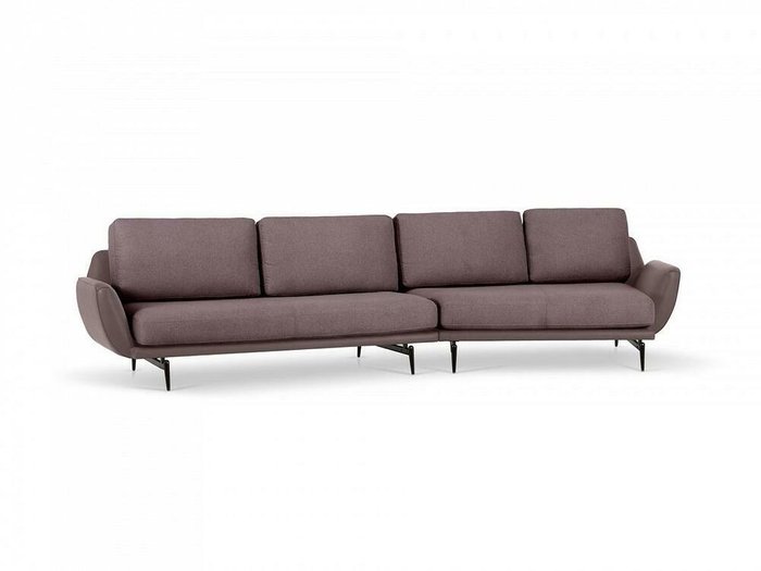 Угловой диван правый Ispani коричневого цвета - лучшие Угловые диваны в INMYROOM