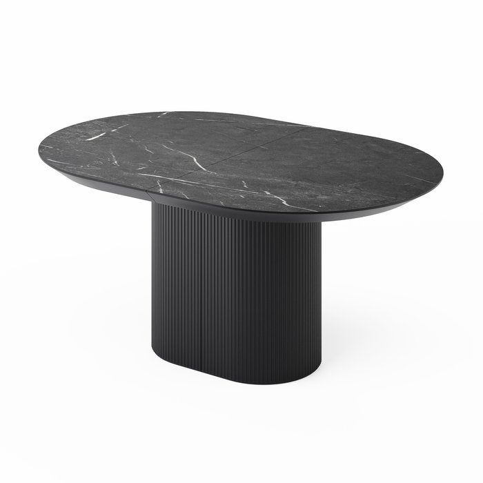 Раздвижной обеденный стол Рана со столешницей цвета черный мрамор