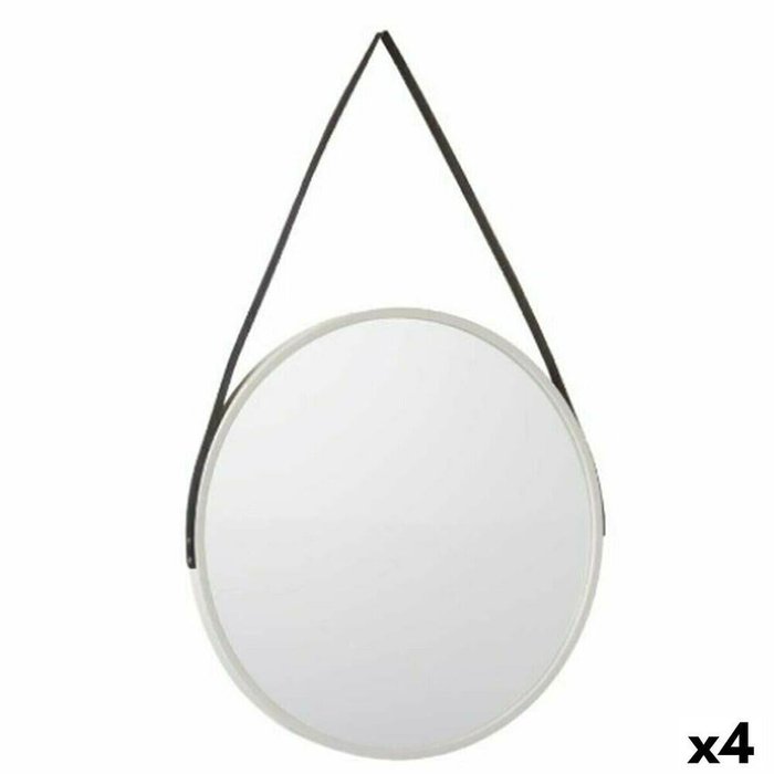 Настенное зеркало 1270 Белый Чёрный 45 x 45 x 3 cm круги (4 штук)