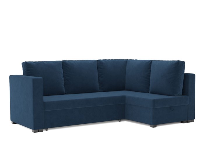 Угловой диван-кровать Мансберг темно-синего цвета