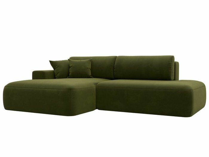 Угловой диван-кровать Лига 036 Модерн зеленого цвета левый угол