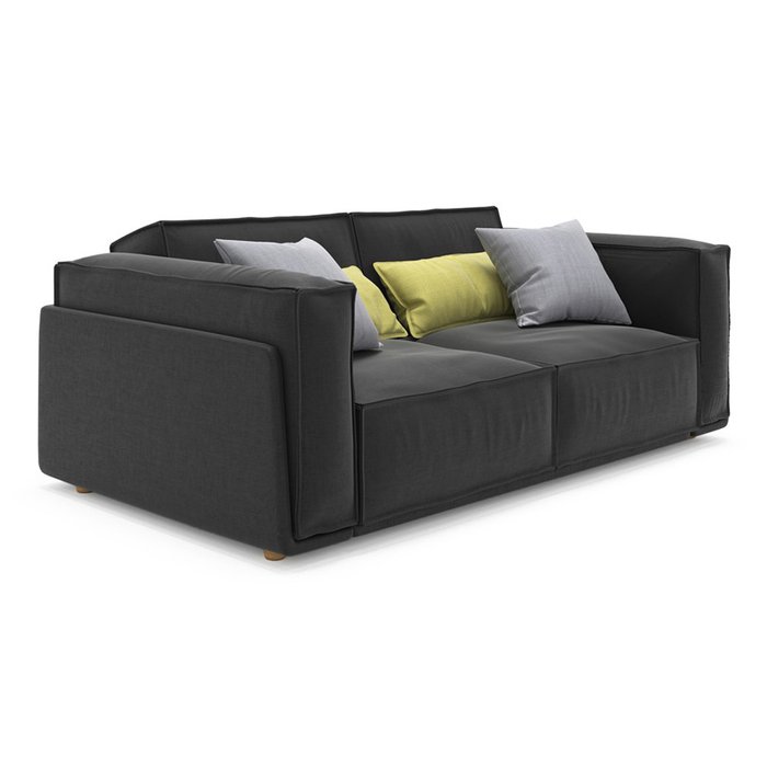 Диван-кровать Vento light двухместный черного цвета - купить Прямые диваны по цене 96400.0
