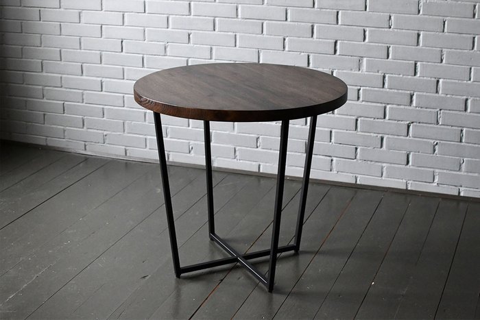 Обеденный стол Slab Round черно-коричневого цвета - купить Обеденные столы по цене 39000.0