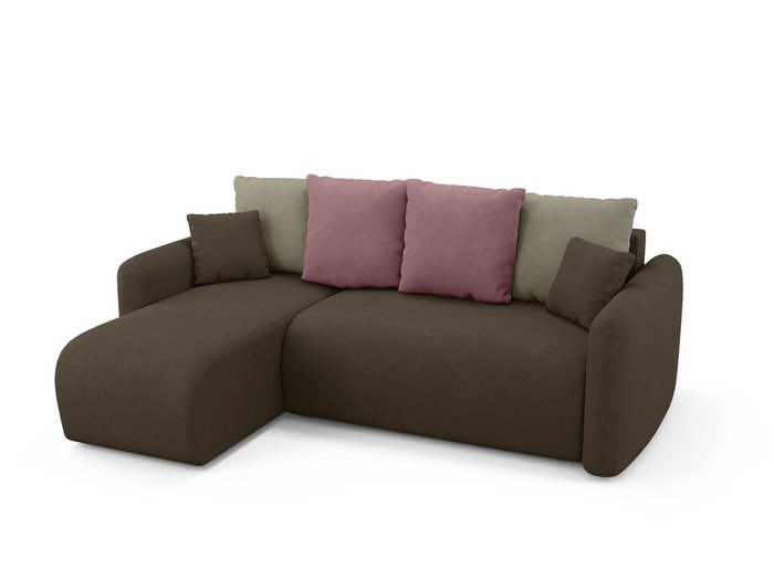 Угловой диван-кровать левый Arti темно-коричневого цвета - купить Угловые диваны по цене 77100.0