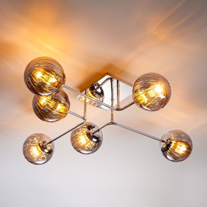 Потолочный светильник Evita с круглыми стеклянными плафонами  - купить Потолочные люстры по цене 11100.0