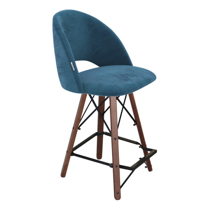 Полубарный стул Mekbuda синего цвета