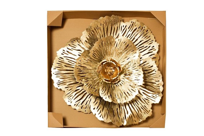 Настенный декор Цветок золотистого цвета - купить Декор стен по цене 14080.0