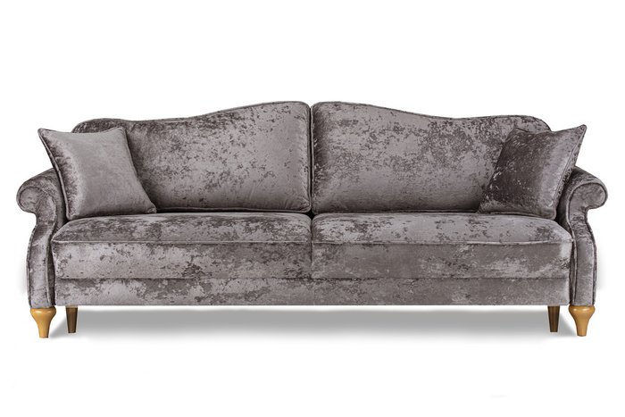 Прямой диван-кровать Бьюти Премиум коричневого цвета - купить Прямые диваны по цене 128520.0