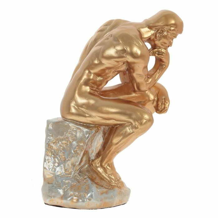 Фигурка декоративная Мыслитель золотого цвета - лучшие Фигуры и статуэтки в INMYROOM