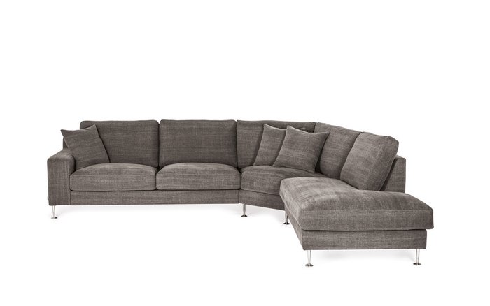Угловой диван Como со съемными чехлами серого цвета