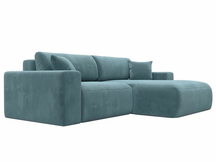 Угловой диван-кровать Лига 036 Классик темно-бирюзового цвета правый угол - лучшие Угловые диваны в INMYROOM