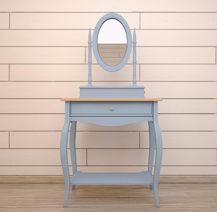 Голубой туалетный столик "Leontina" с зеркалом