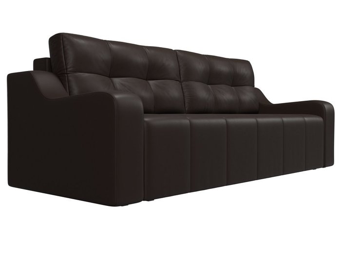 Прямой диван-кровать Итон коричневого цвета (экокожа) - лучшие Прямые диваны в INMYROOM
