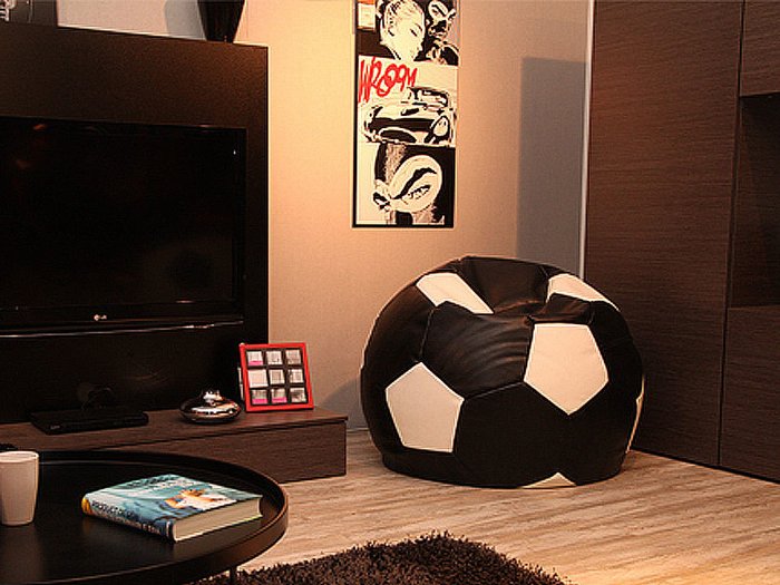 Пуф Football черно-белого цвета - купить Бескаркасная мебель по цене 6990.0