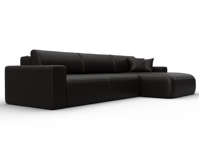 Угловой диван-кровать Лига 036 Классик Лонг темно-коричневого цвета правый (экокожа) - лучшие Угловые диваны в INMYROOM Угловой диван-кровать Лига 036 Классик Лонг темно-коричневого цвета правый (экокожа) - лучшие Угловые диваны в INMYROOM