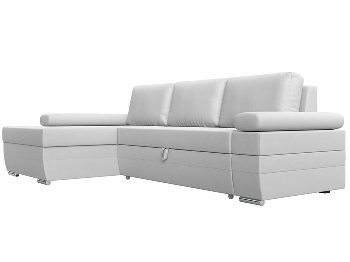Угловой диван-кровать Канкун белого цвета (экокожа) левый угол - лучшие Угловые диваны в INMYROOM