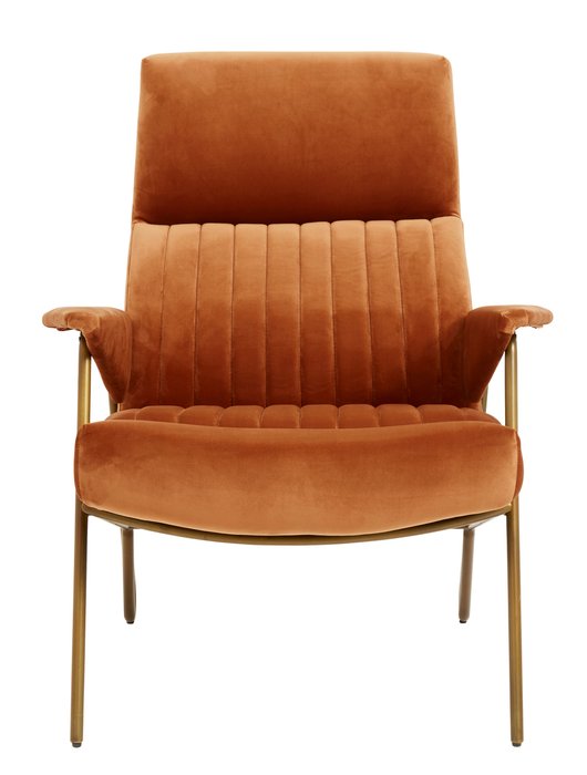 Кресло Ibex с велюровой обивкой терракотового цвета